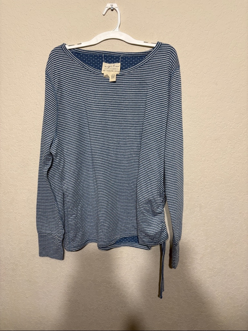 evy's tree Blue & White Striped Crew Neck Top